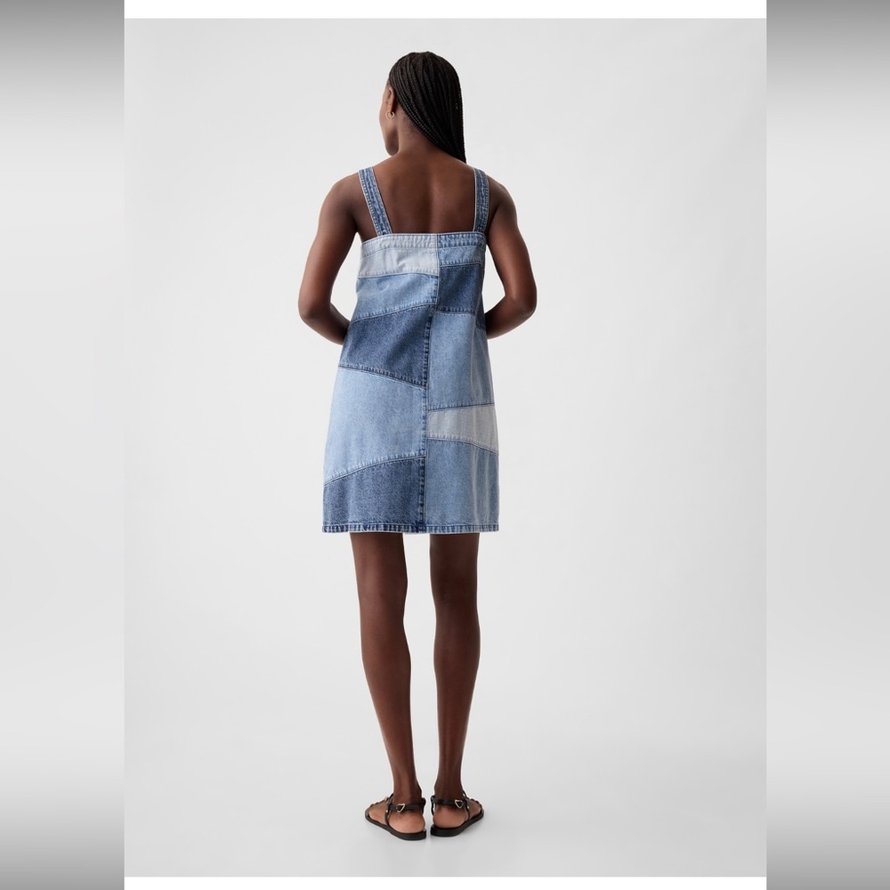 Gap Blue Patchwork Mini Dress - image 3